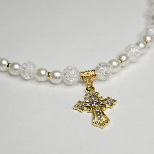 Auto veidrodėlio aksesuaras "White cross"