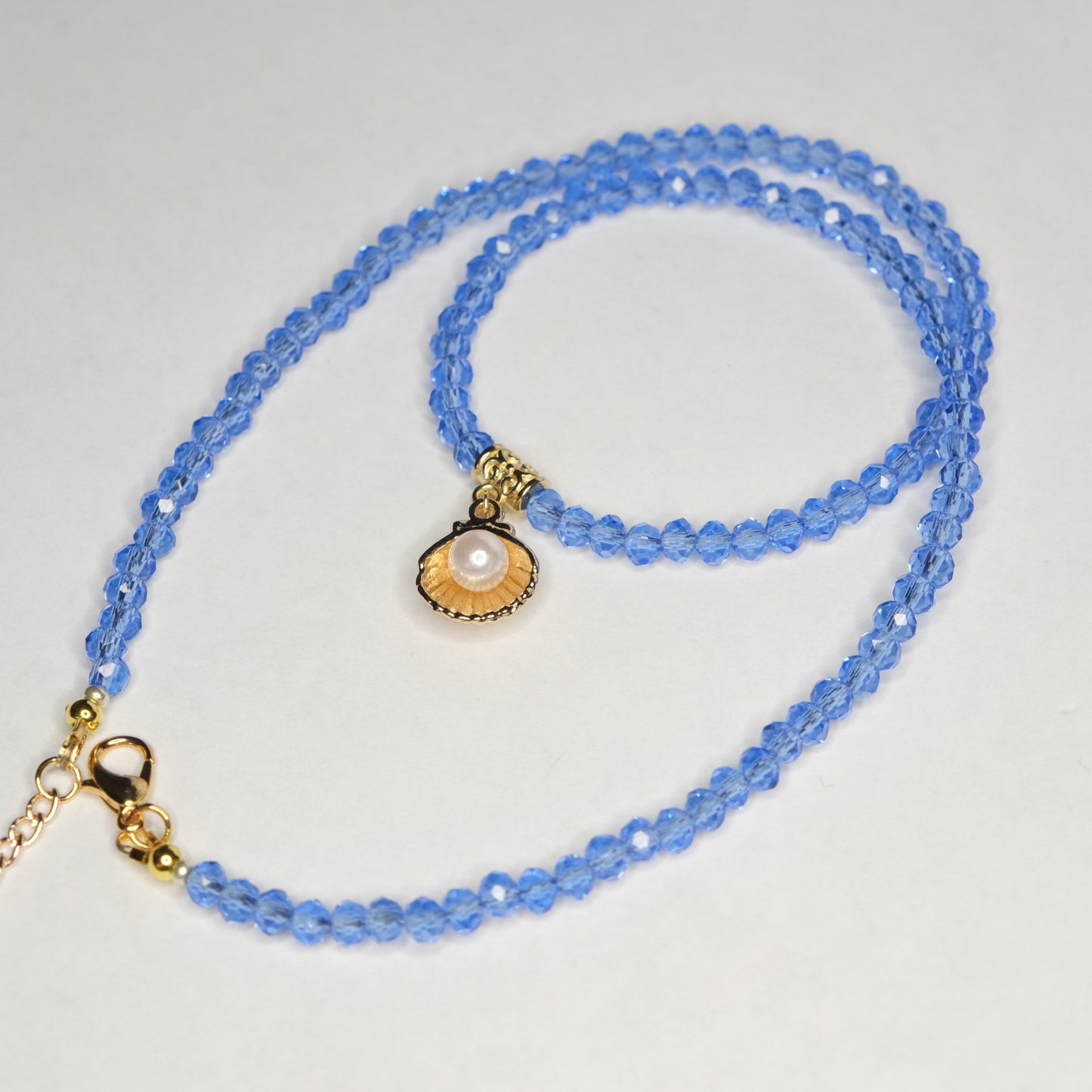 Kaklo papuošalas "Blue seashell"