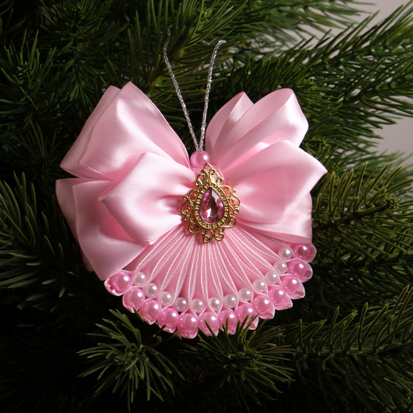 Eglutės žaisliukas "Rožinis kaspinas"