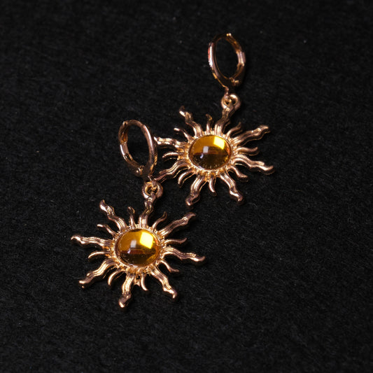 Auskarai "Magic sun" - geltona