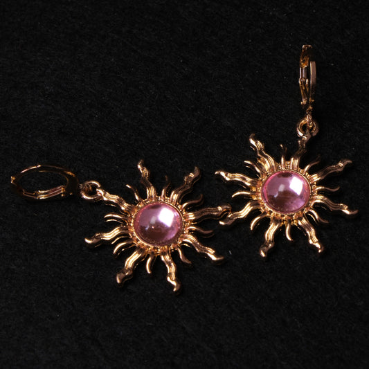Auskarai "Magic sun" - rožinė