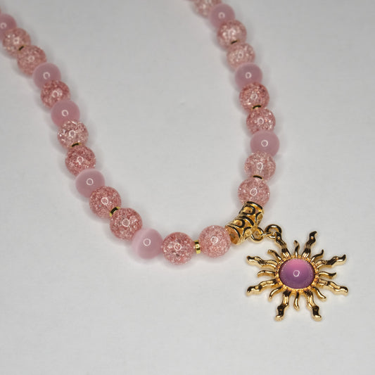 Auto veidrodėlio aksesuaras "Pink sun"