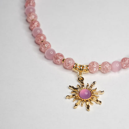 Auto veidrodėlio aksesuaras "Pink sun"