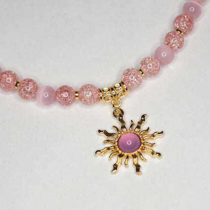 Auto veidrodėlio aksesuaras "Pink sun"