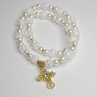Auto veidrodėlio aksesuaras "White cross"