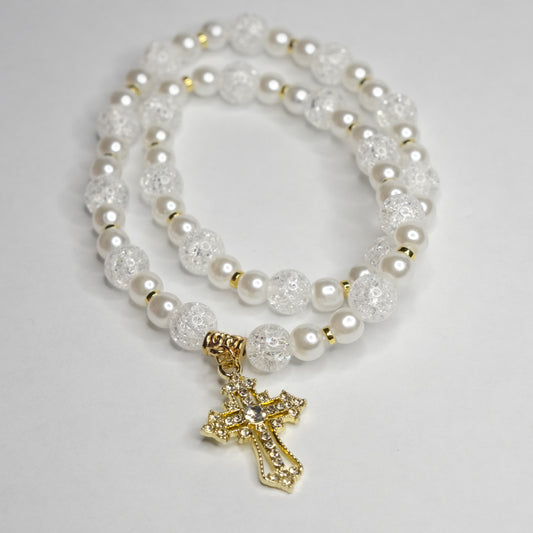 Auto veidrodėlio aksesuaras "White cross"
