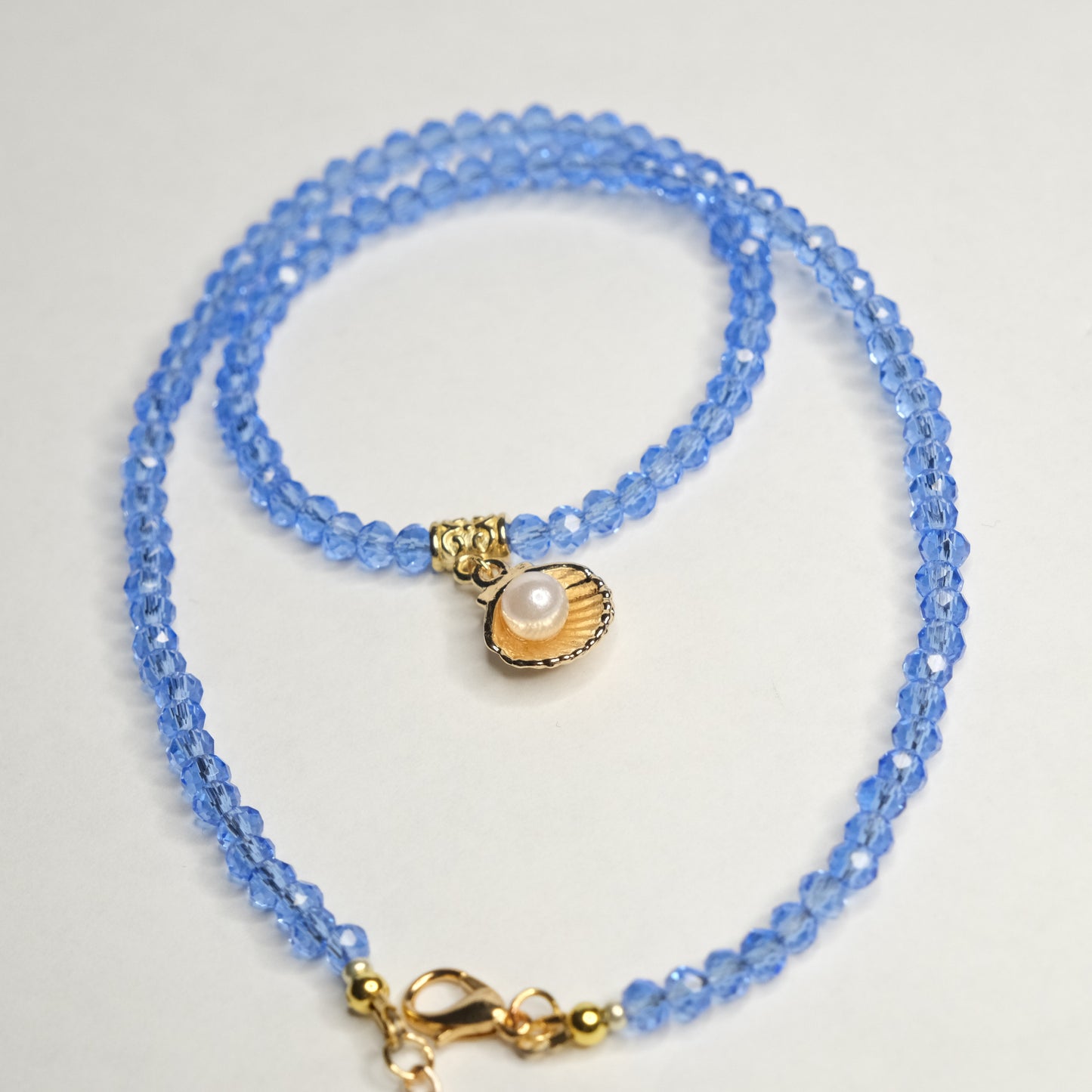 Kaklo papuošalas "Blue seashell"