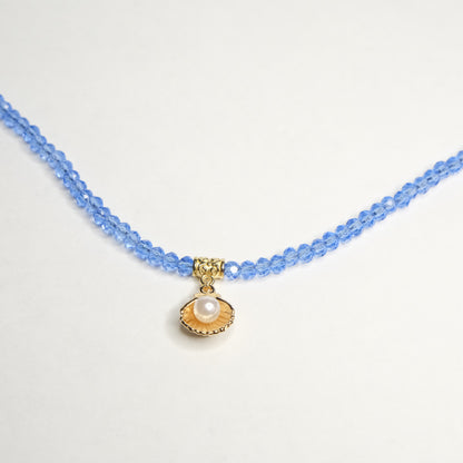 Kaklo papuošalas "Blue seashell"