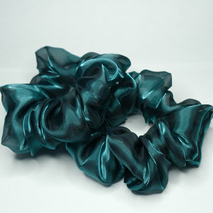 Scrunchie "Viridian green sparkle"