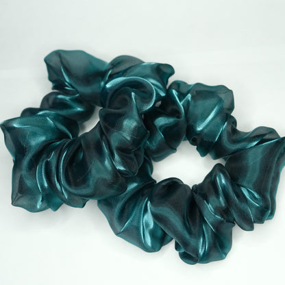 Scrunchie "Viridian green sparkle"