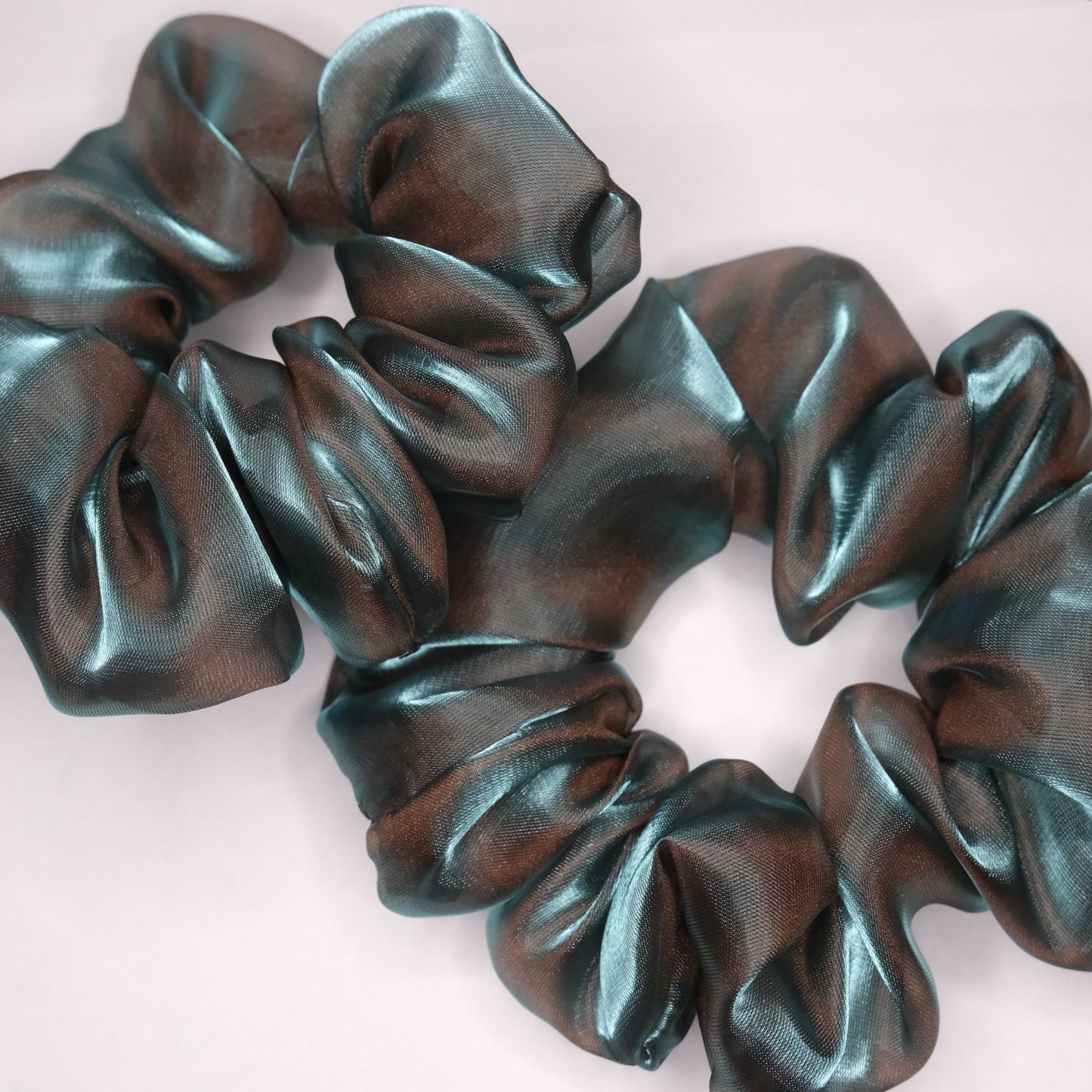 Scrunchie "Forest green & bronze"