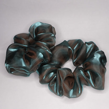 Scrunchie "Forest green & bronze"