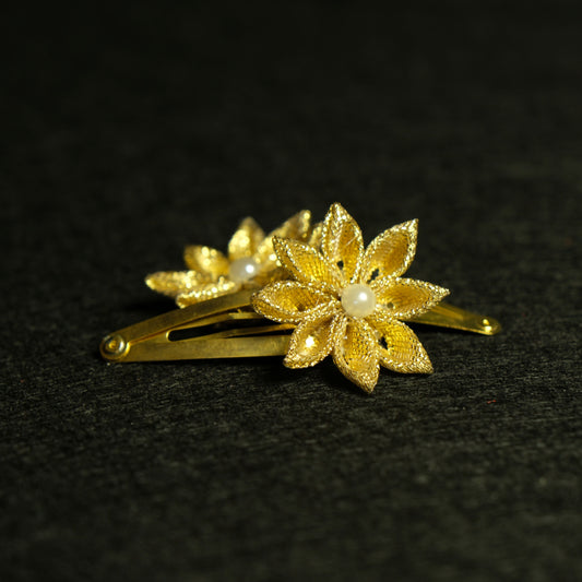 Aukso gėlyčių segtukai