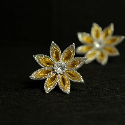 Sidabro-Aukso gumytės dvilapių gėlės "Sparkly"