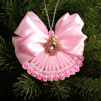 Eglutės žaisliukas "Rožinis kaspinas"