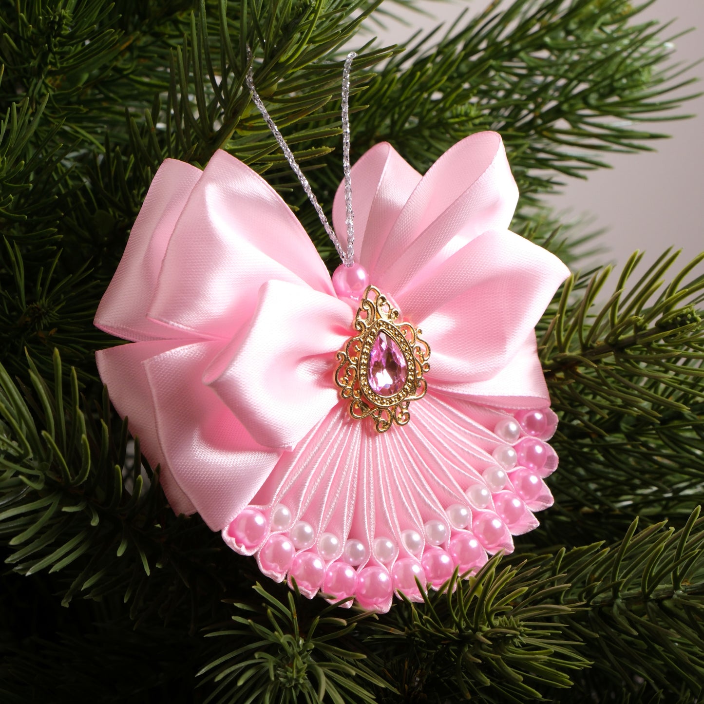 Eglutės žaisliukas "Rožinis kaspinas"