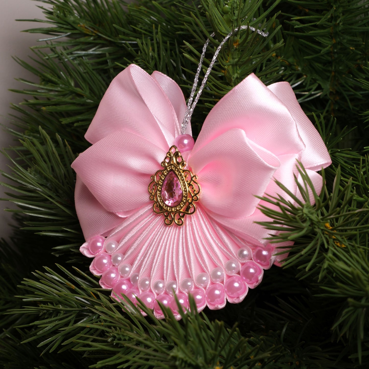 Eglutės žaisliukas "Rožinis kaspinas"