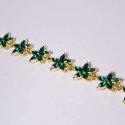 Kaklo papuošalas "Miško žalios gėlytės"